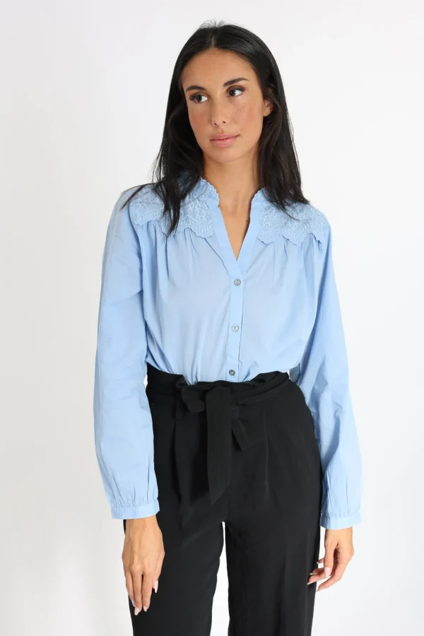 KOOKAÏ BLOUSE CHEMISE CLEO Bleu New