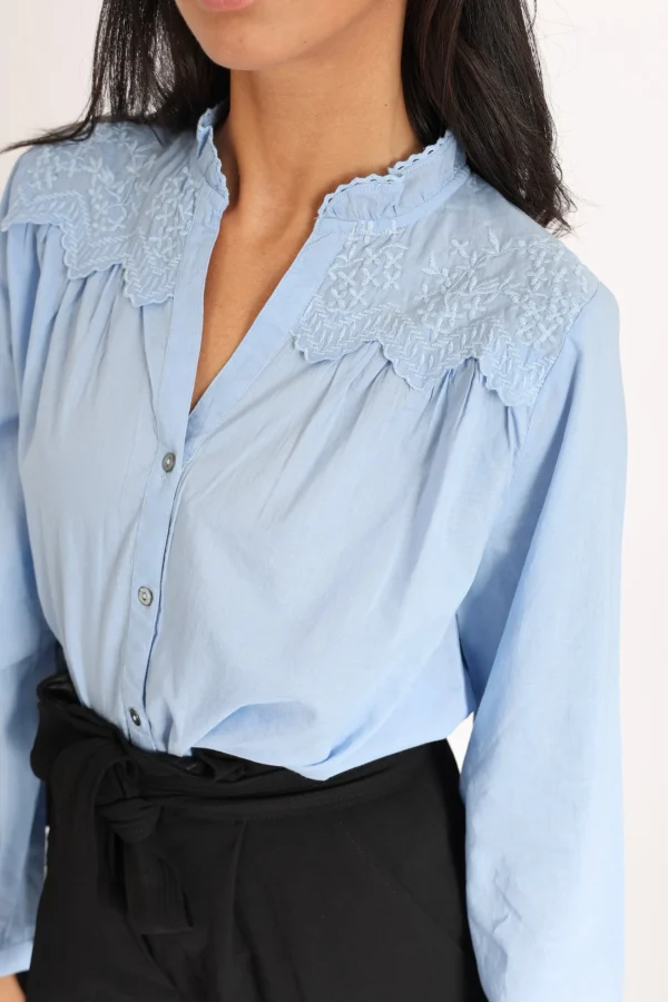 KOOKAÏ BLOUSE CHEMISE CLEO Bleu New