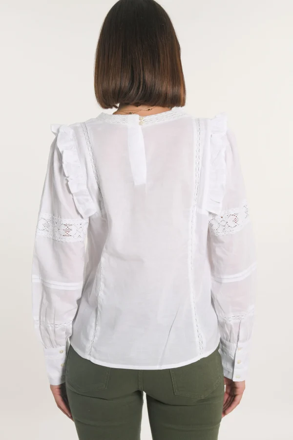 KOOKAÏ BLOUSE DENTELLE LEA Blanc Sale