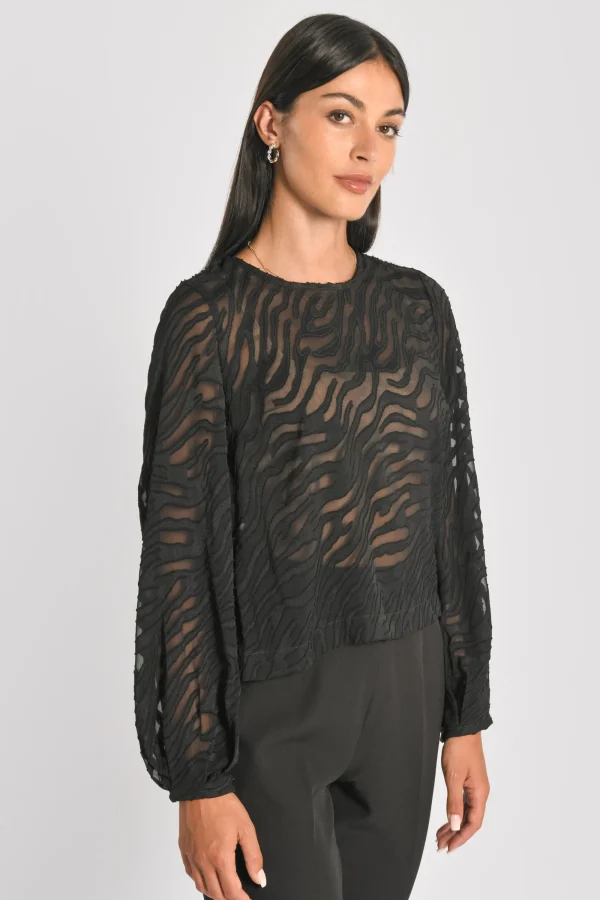 KOOKAÏ BLOUSE ZEBRE PENNY Noir Outlet