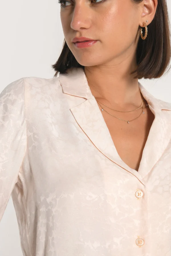 KOOKAÏ CHEMISE JACQUARD EFFET SOIE CALLISTE Poudre Discount