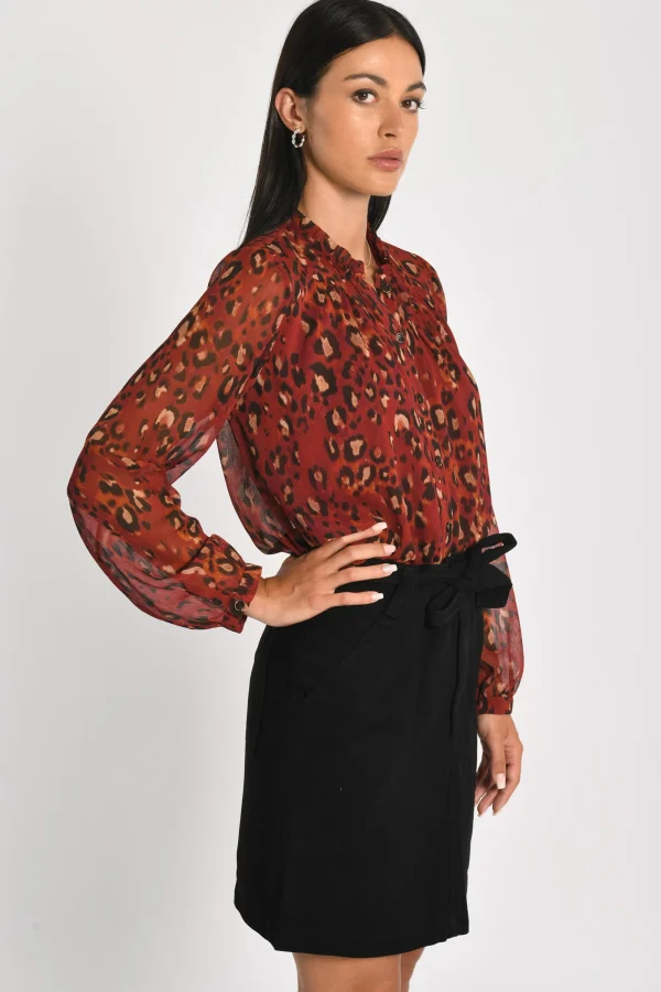 KOOKAÏ CHEMISE LÉOPARD MINA Bordeaux Cheap