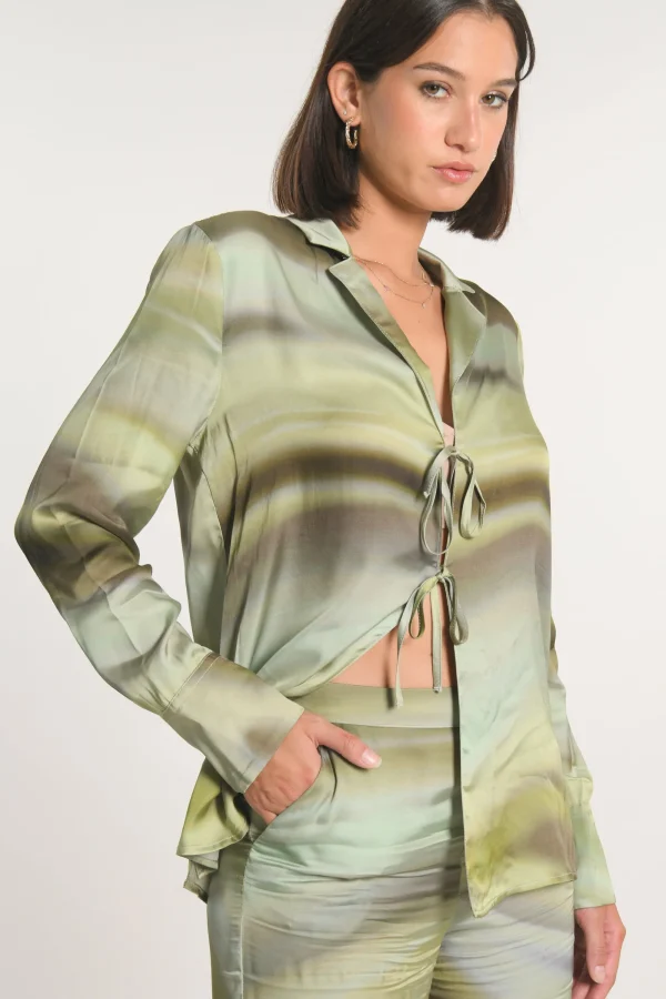 KOOKAÏ CHEMISE NIKITA IMPRIMÉ 70s MULTI KAKI Multikaki Cheap