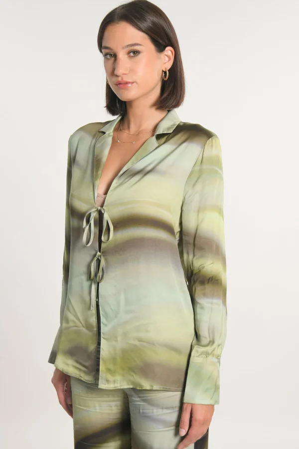 KOOKAÏ CHEMISE NIKITA IMPRIMÉ 70s MULTI KAKI Multikaki Cheap