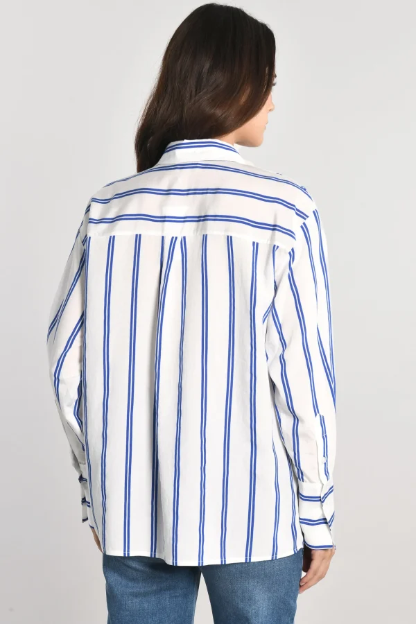 KOOKAÏ CHEMISE RAYURES HEATHER BLANC/BLEU Blancbleu Sale