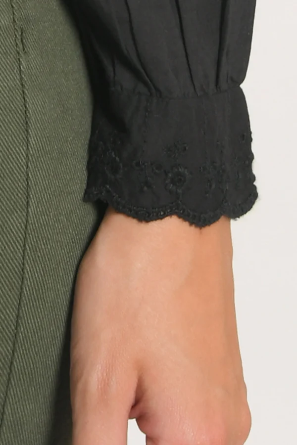 KOOKAÏ CHEMISIER EMMA BRODERIES ANGLAISES Noir Cheap
