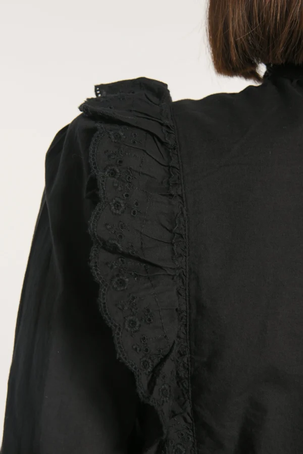KOOKAÏ CHEMISIER EMMA BRODERIES ANGLAISES Noir Cheap