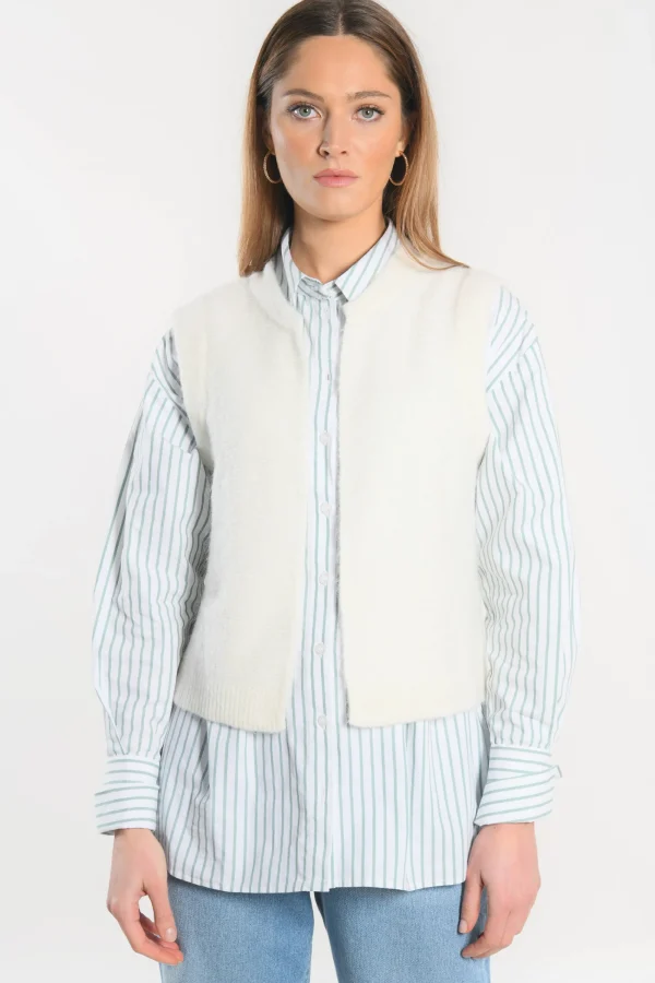 KOOKAÏ GILET - LAURENCE - Ecru Fashion