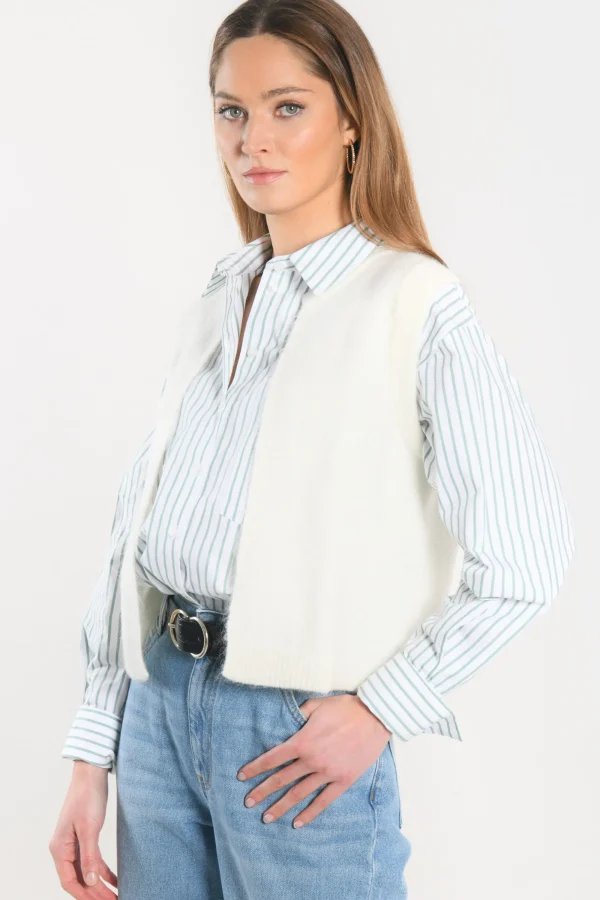 KOOKAÏ GILET - LAURENCE - Ecru Fashion