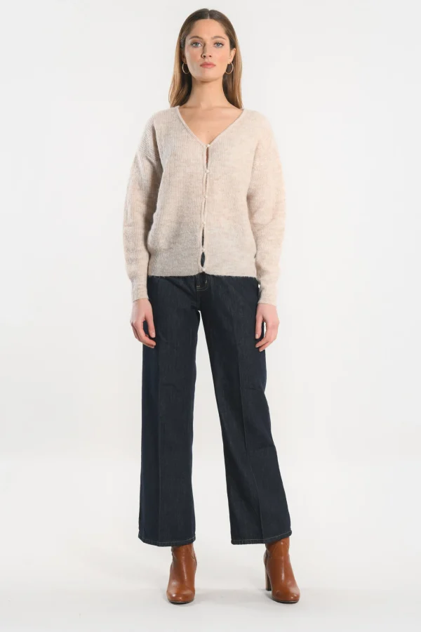 KOOKAÏ GILET COURT - SOLANGE - BEIGE CHINE Beigechine Flash Sale