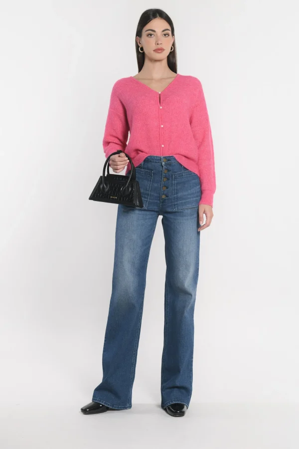 KOOKAÏ GILET COURT SOLANGE Fushia Shop