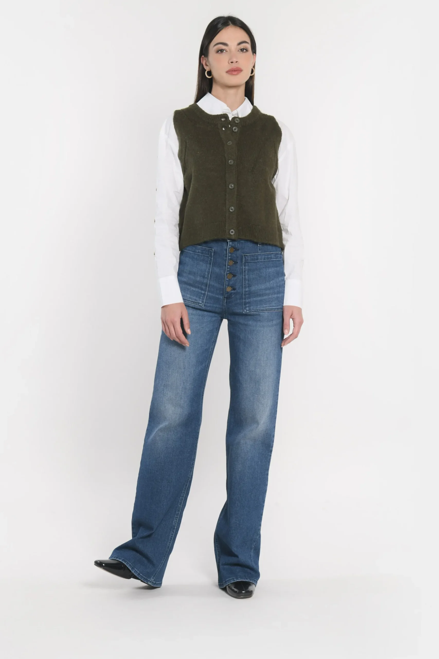 gilet_joana_kaki_2.webp KOOKAÏ GILET JOANA Kaki Cheap