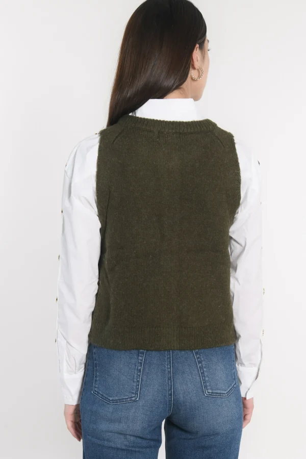 KOOKAÏ GILET JOANA Kaki Cheap