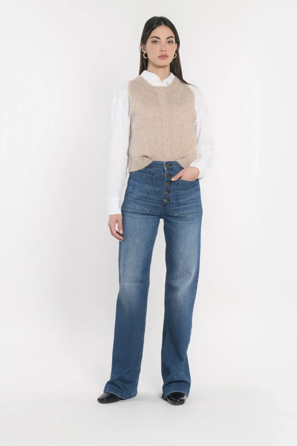 KOOKAÏ GILET JOANA TAUPE CHINÉ Taupechine Outlet