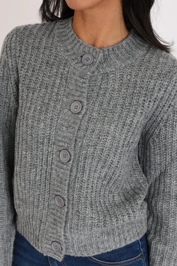 KOOKAÏ GILET LANA GRIS CHINÉ Grischine Best Sale