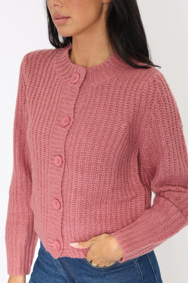 KOOKAÏ GILET LANA VIEUX ROSE Vieuxrose Discount