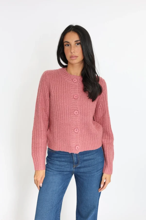 KOOKAÏ GILET LANA VIEUX ROSE Vieuxrose Discount