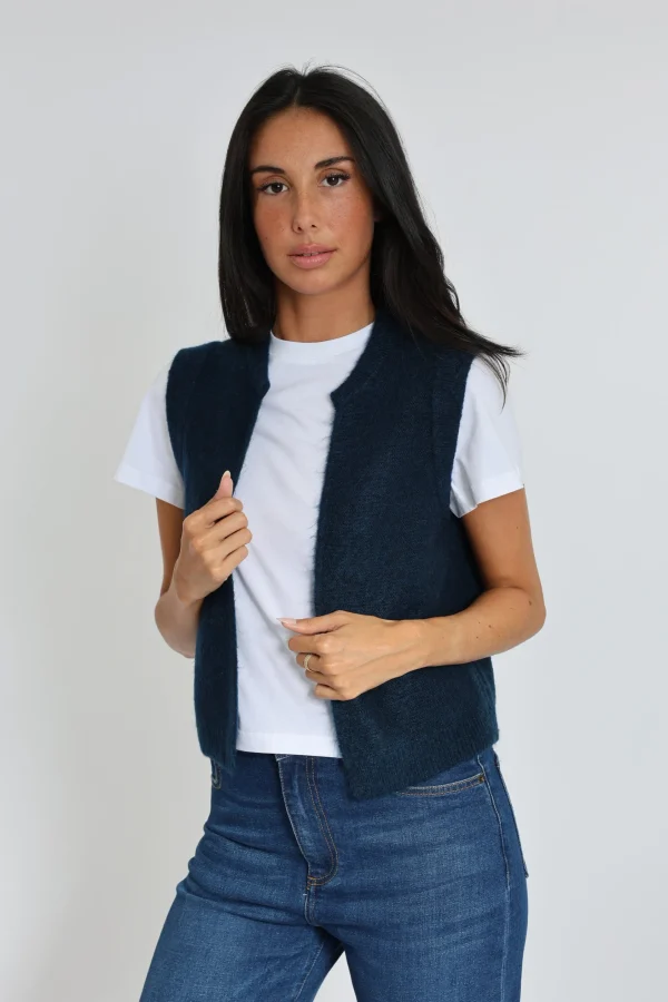 KOOKAÏ GILET LAURENCE Navy Outlet