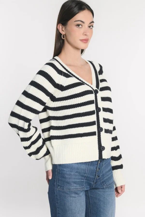 KOOKAÏ GILET MARIN Ecru/marine Shop