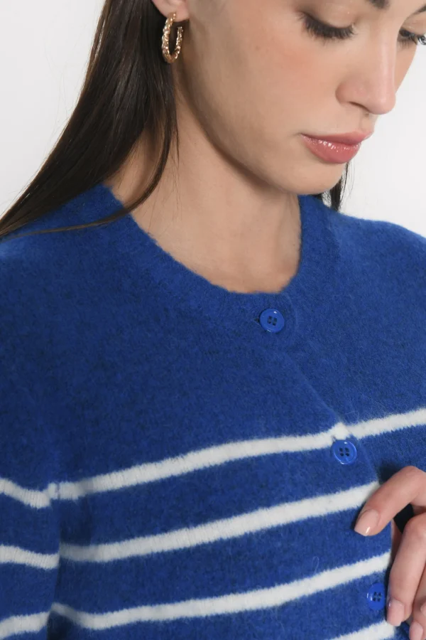 KOOKAÏ GILET MARINIÈRE CONNIE Cobalt/ecru Fashion