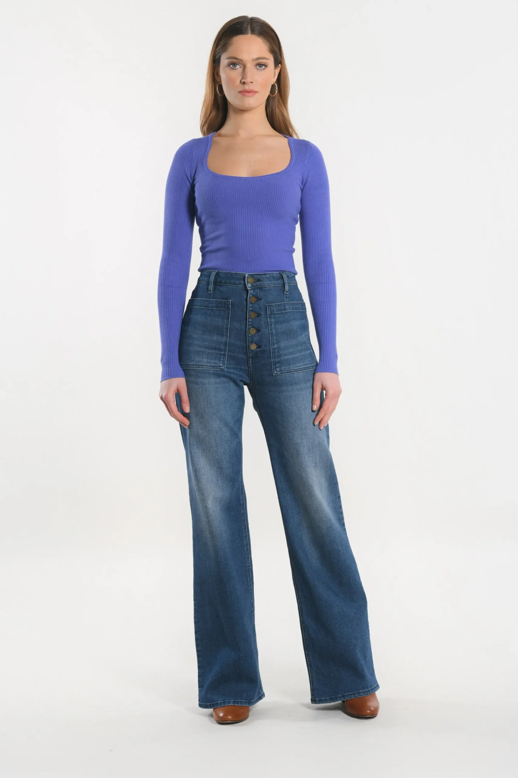 jean_flare_jenny_stone_0.webp KOOKAÏ JEAN FLARE JENNY Stone Outlet