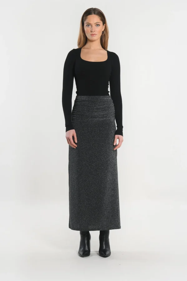 KOOKAÏ JUPE LONGUE - SAYA - Gris Discount