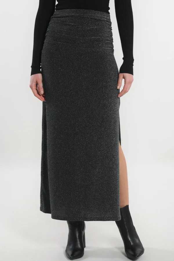 KOOKAÏ JUPE LONGUE - SAYA - Gris Discount