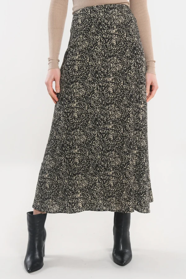 KOOKAÏ JUPE MIDI - BIANCA - Noir Hot