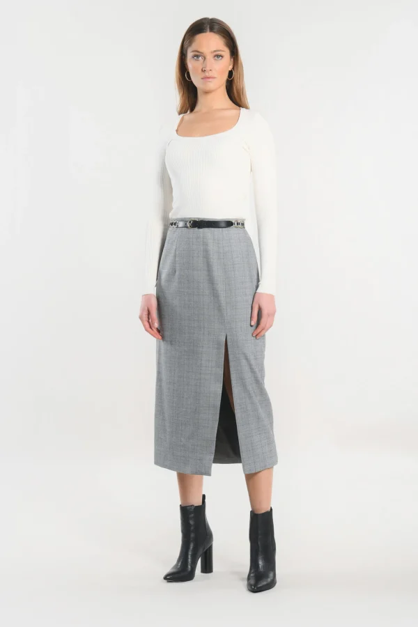 KOOKAÏ JUPE MIDI - SAM - Gris Best