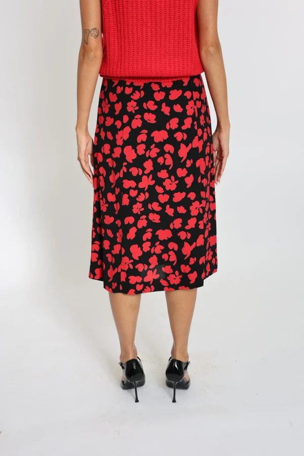 KOOKAÏ JUPE MIDI CARMEN Noir/rouge Cheap
