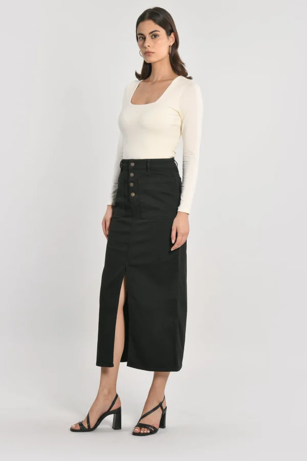 KOOKAÏ JUPE MIDI SPORTSWEAR THADEE Noir Fashion