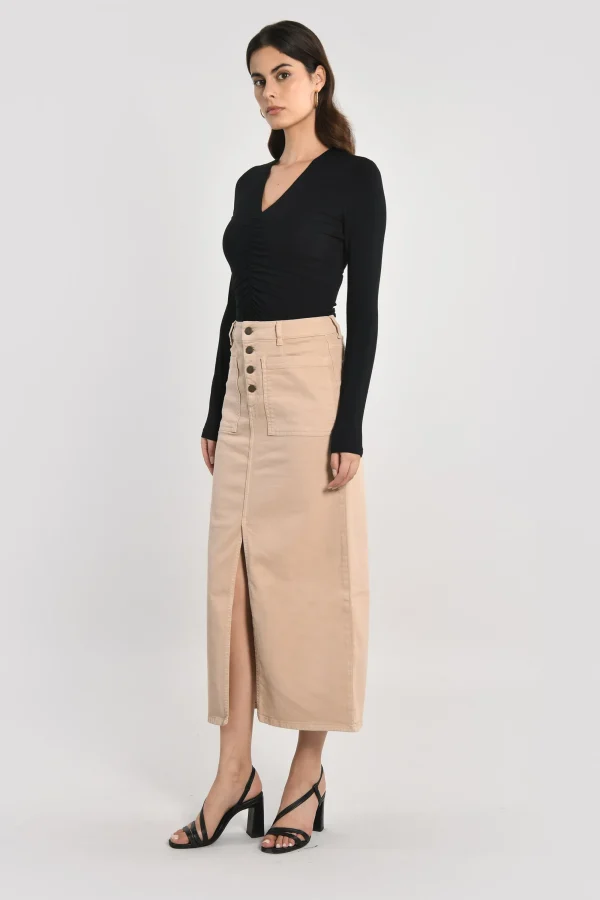 KOOKAÏ JUPE MIDI SPORTSWEAR THADEE Camel Best