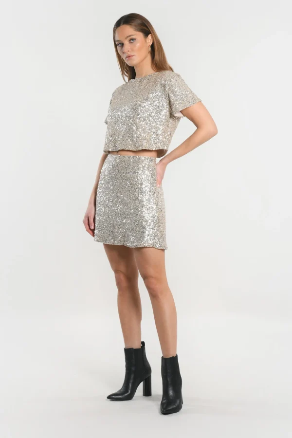 KOOKAÏ JUPE MINI - JAY - SILVER/GOLD Silvergold Cheap