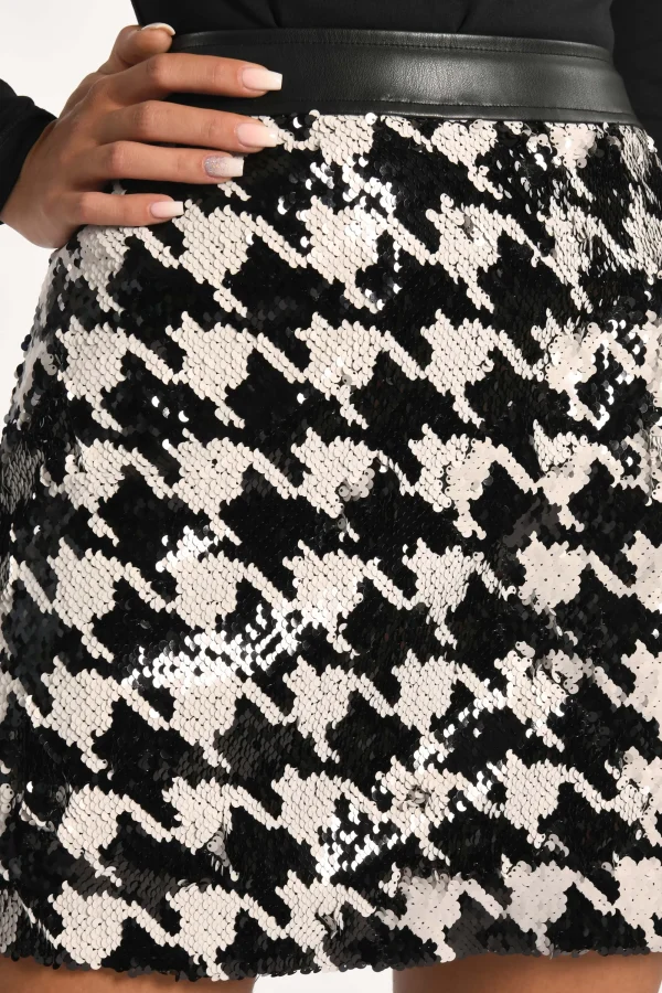 KOOKAÏ JUPE SEQUIN DALIDA Black/white Hot