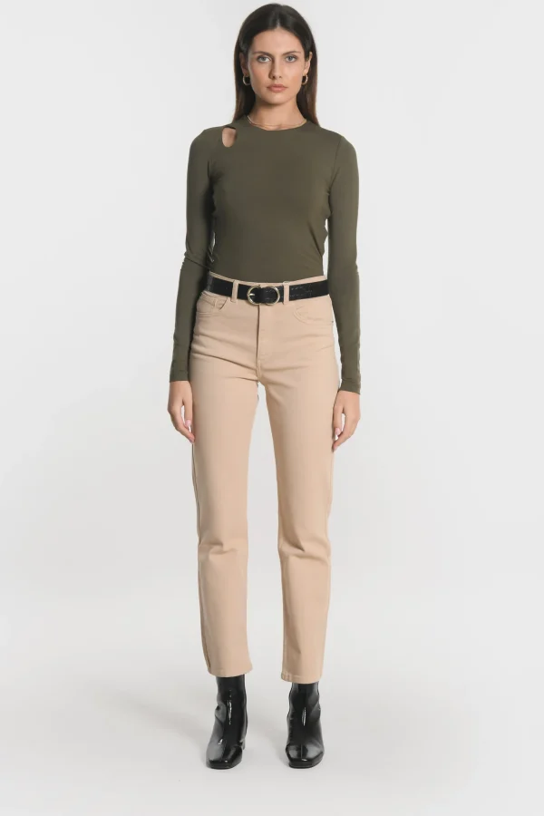 KOOKAÏ PANTALON CROPPED SPORTWEAR BRENDA Camel Cheap