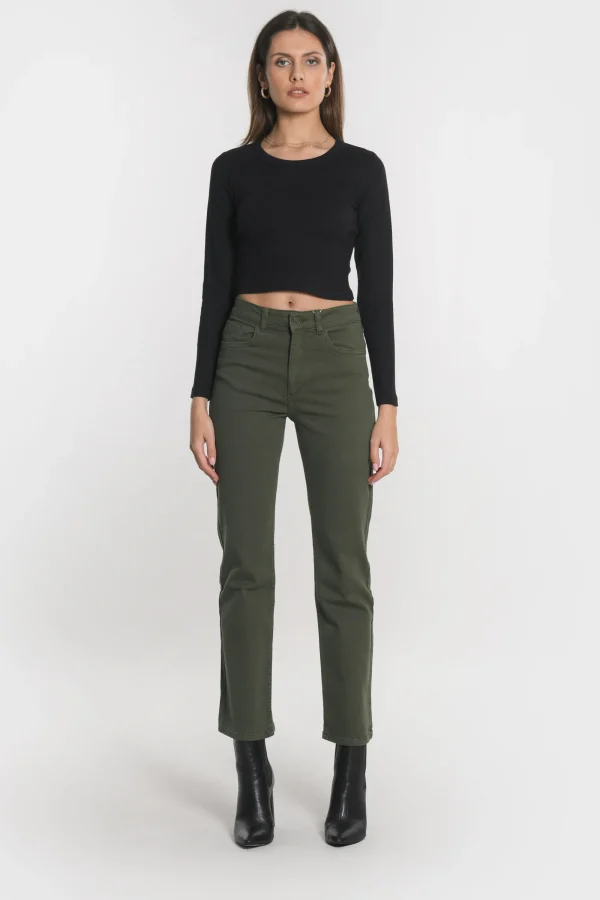 KOOKAÏ PANTALON CROPPED SPORTWEAR BRENDA Kaki Best Sale