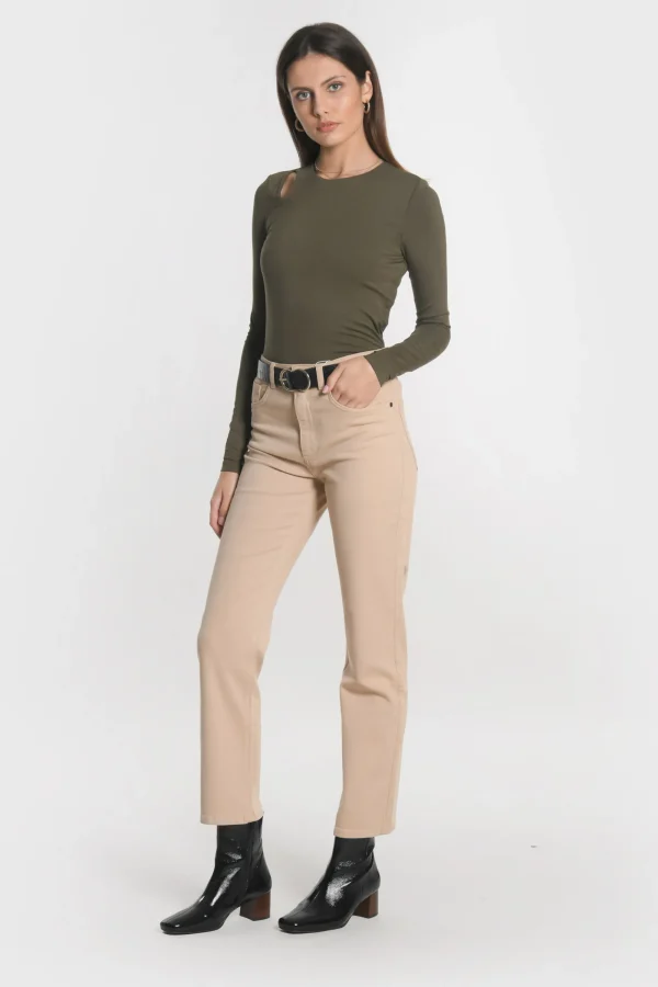 KOOKAÏ PANTALON CROPPED SPORTWEAR BRENDA Camel Cheap