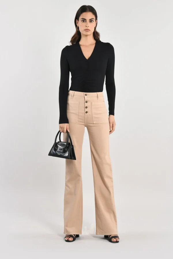 KOOKAÏ PANTALON FLARE THADEE Camel Cheap