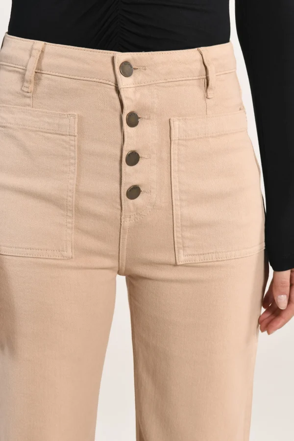 KOOKAÏ PANTALON FLARE THADEE Camel Cheap