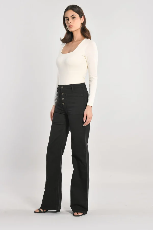 KOOKAÏ PANTALON FLARE THADEE Noir Discount
