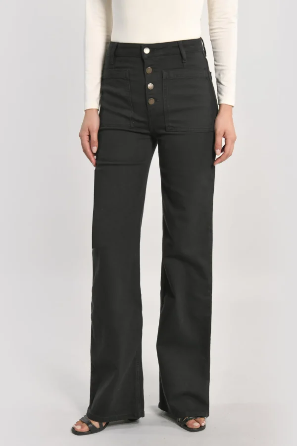 KOOKAÏ PANTALON FLARE THADEE Noir Discount