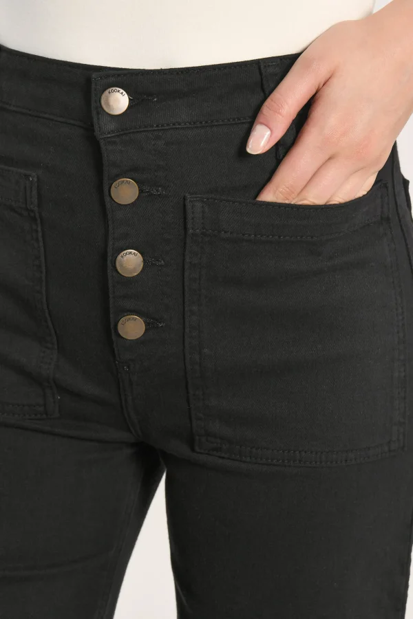 KOOKAÏ PANTALON FLARE THADEE Noir Discount