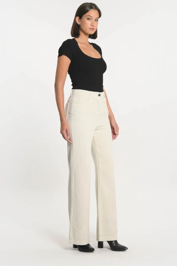 KOOKAÏ PANTALON FLARE VELOURS SUZANNE CLAIR Beige Discount