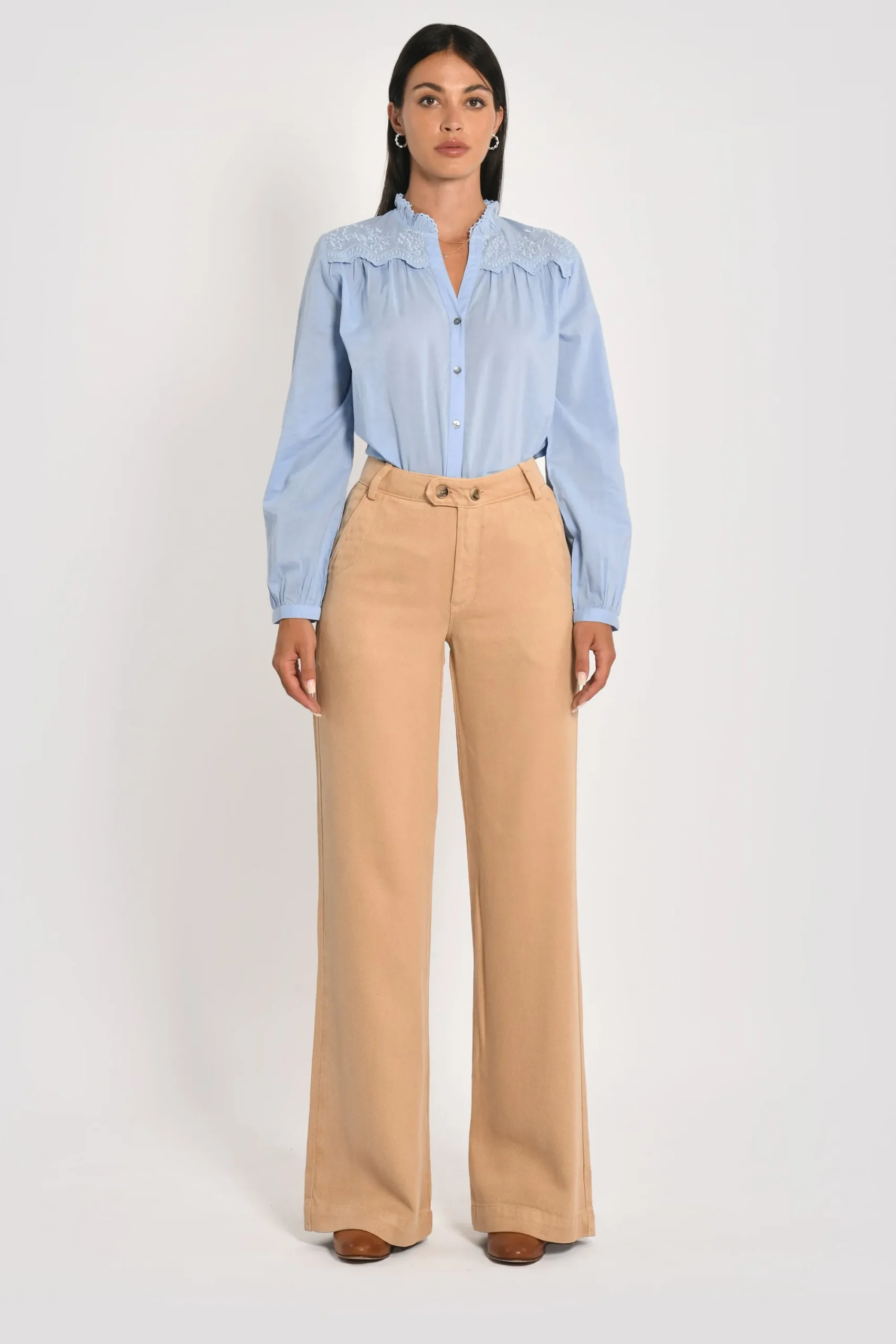 pantalon_large_tencel_sun_0.webp KOOKAÏ PANTALON LARGE TENCEL SUN Beige Hot