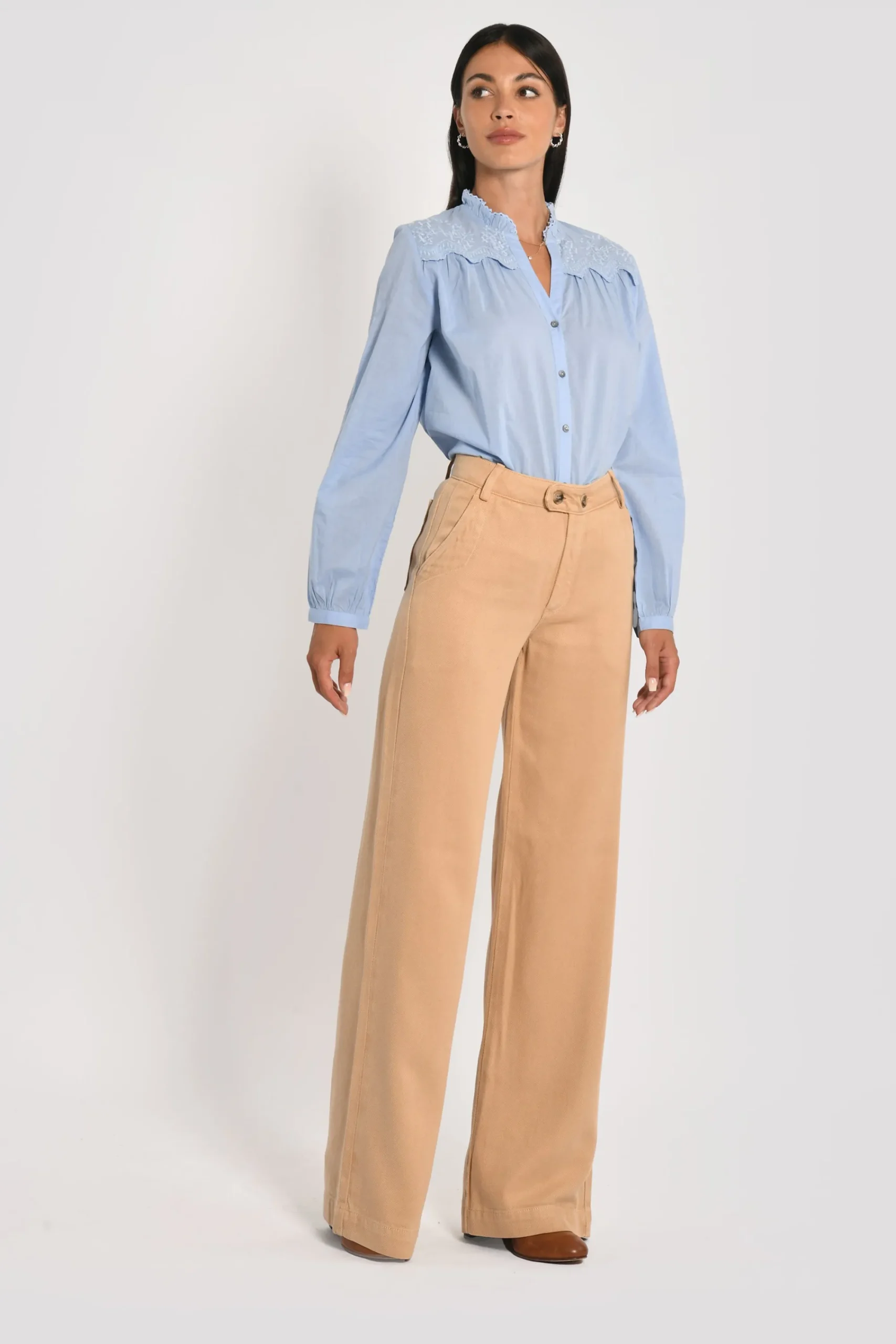 pantalon_large_tencel_sun_1.webp KOOKAÏ PANTALON LARGE TENCEL SUN Beige Hot