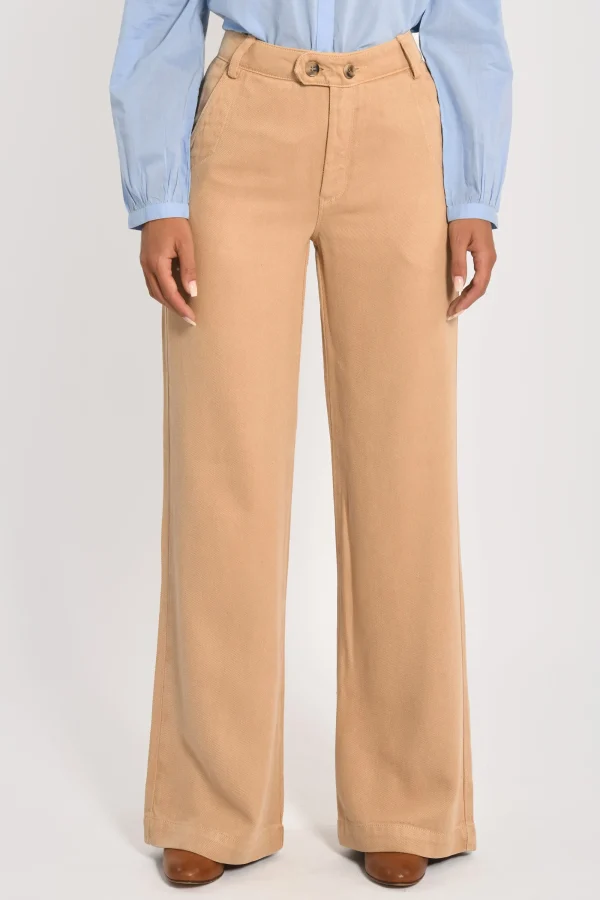 KOOKAÏ PANTALON LARGE TENCEL SUN Beige Hot