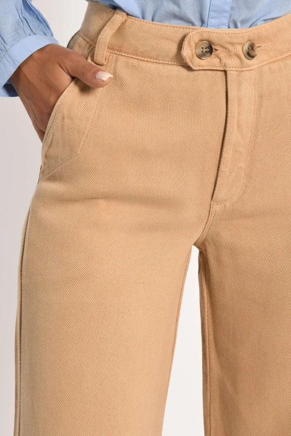 KOOKAÏ PANTALON LARGE TENCEL SUN Beige Hot