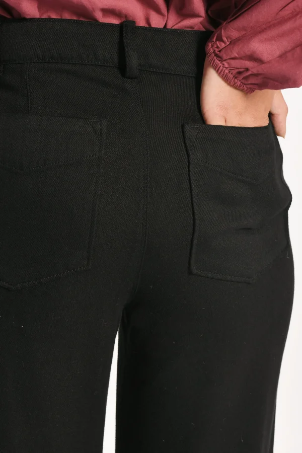 KOOKAÏ PANTALON LARGE TENCEL SUN Noir New