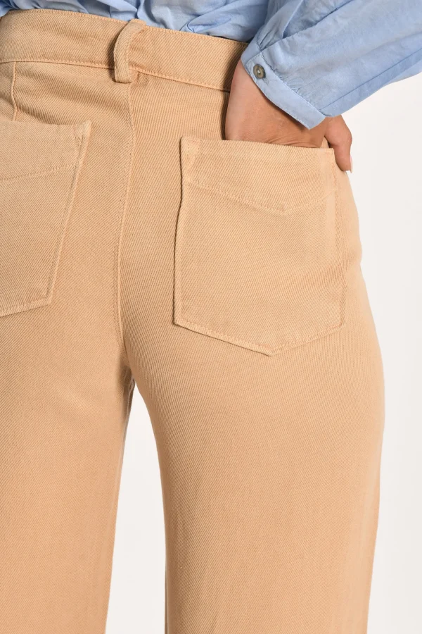 KOOKAÏ PANTALON LARGE TENCEL SUN Beige Hot