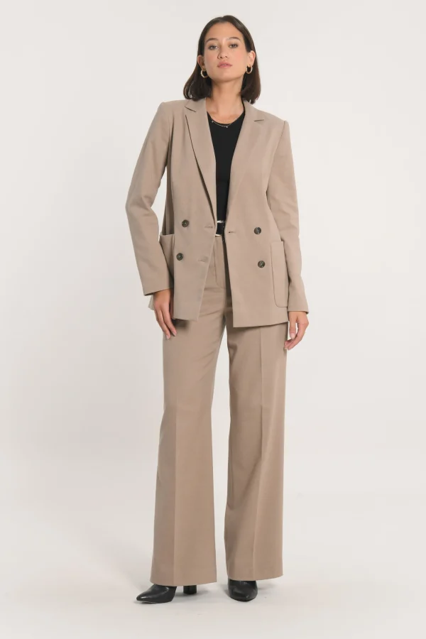 KOOKAÏ PANTALON TAILLEUR LARGE MACHA Beige Best Sale